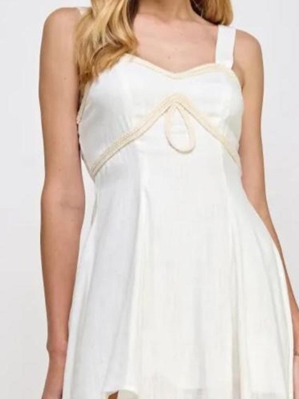 Strut & Bolt White Beaded Dress Small EUC
